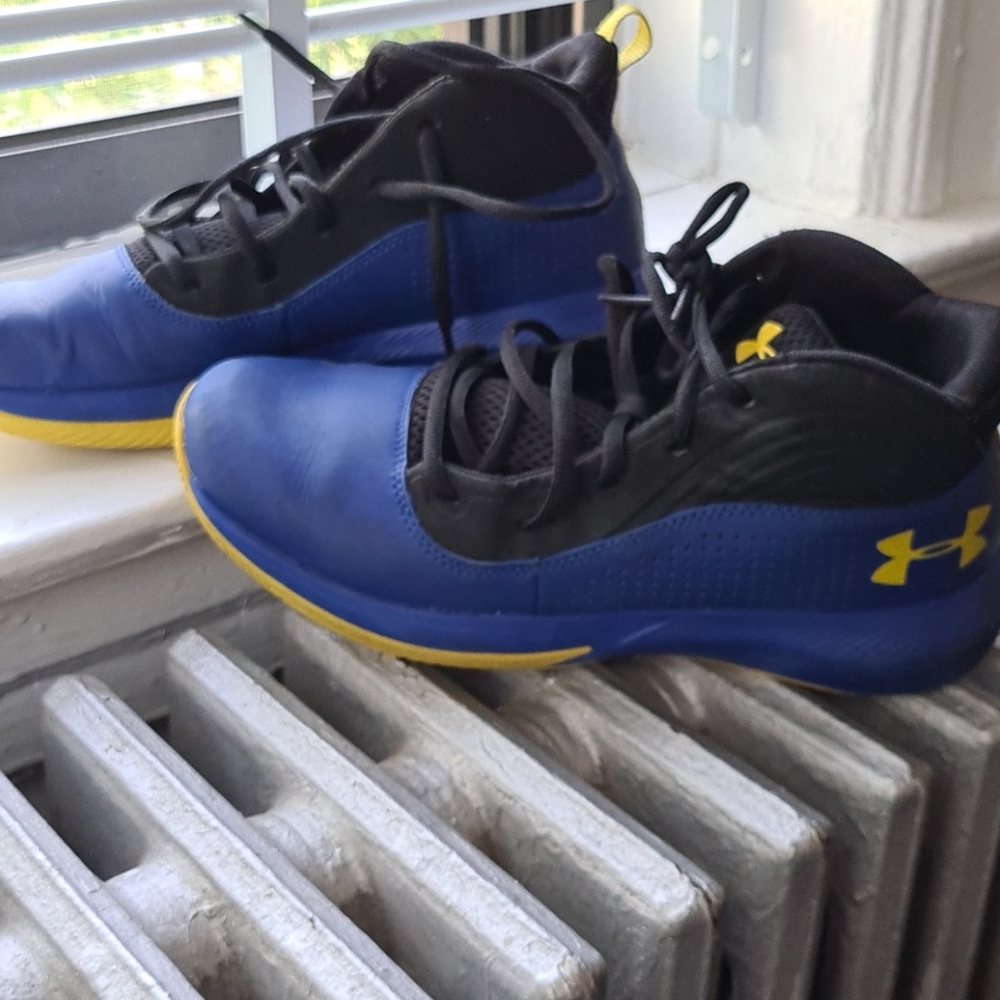 Under Armour blue/ gold sneakers - kids size 7